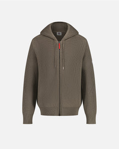 KHAKI MEN'S HOODED MERINOS JUMPER