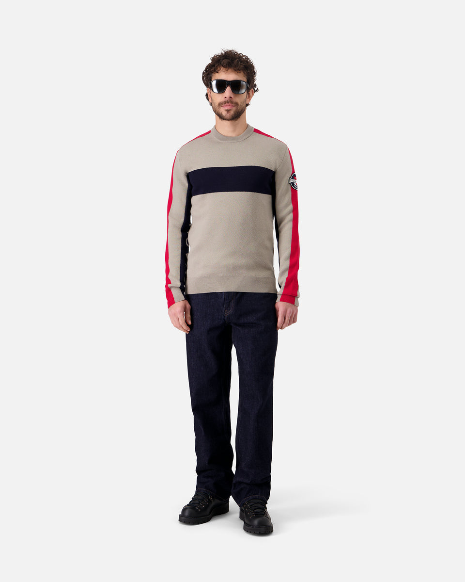 RACING MEN’S SWEATER BEIGE/NAVY