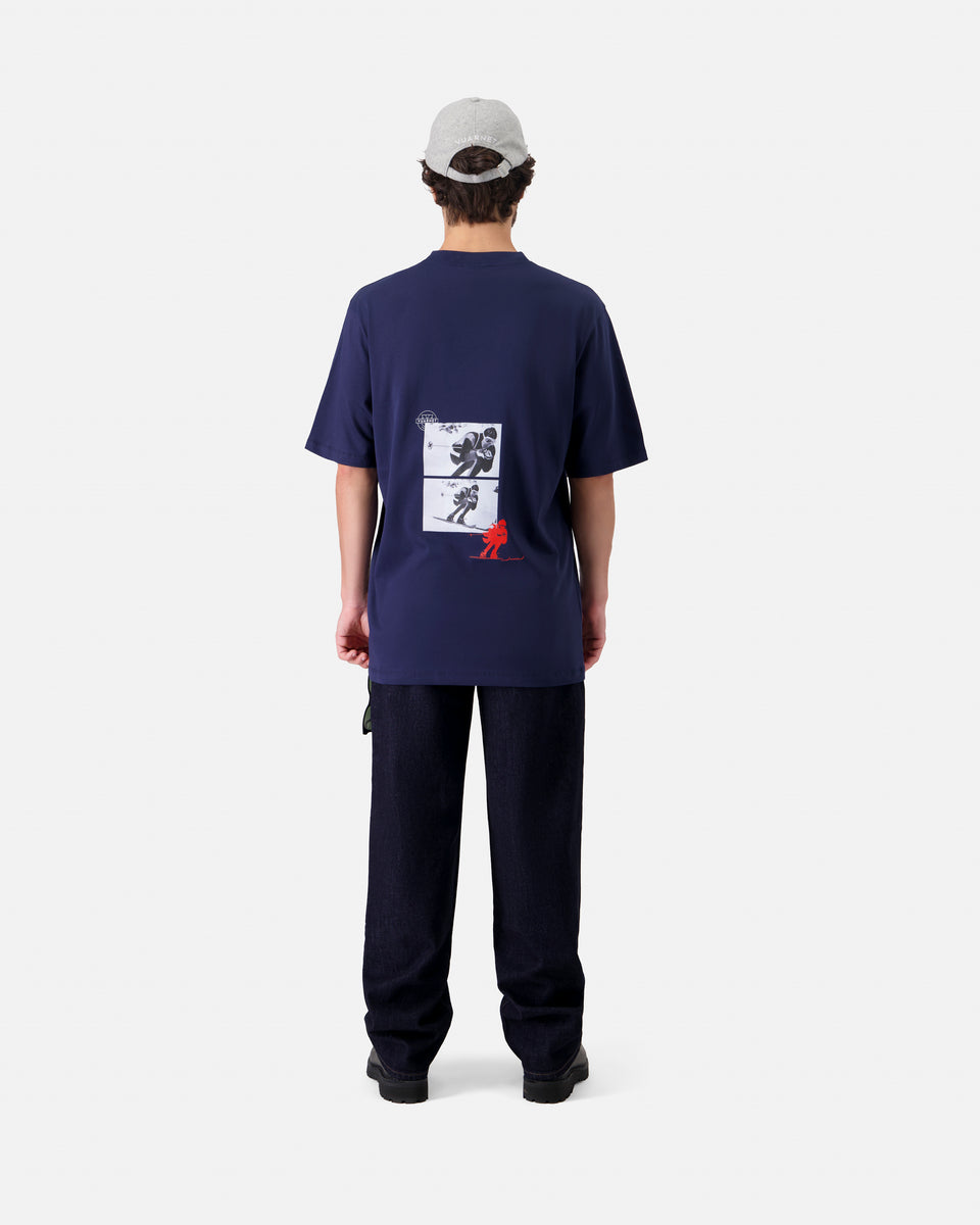 MEN'S OVERSIZED NAVY SKIER T-SHIRT