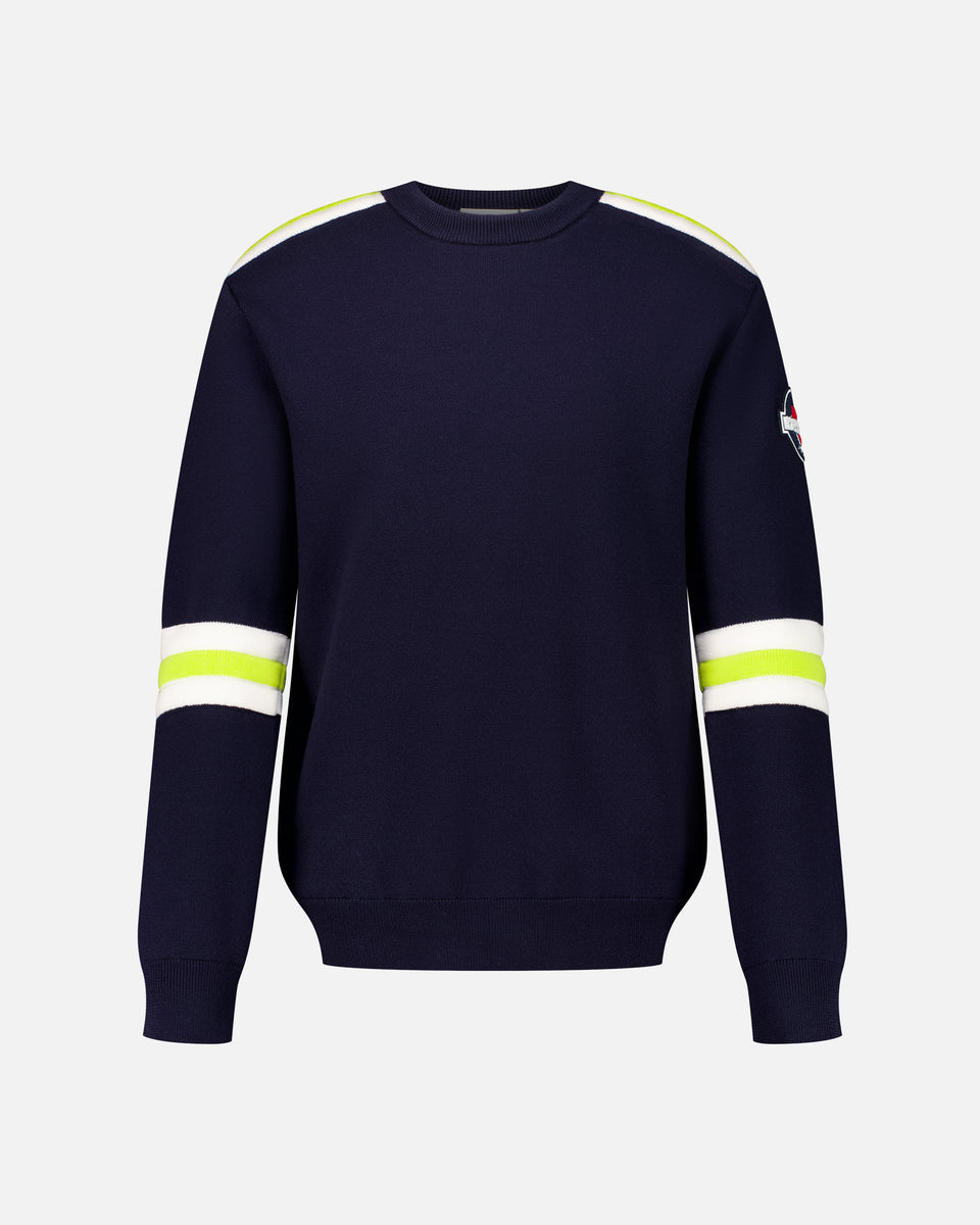 PULL HOMME MATELASSÉ BLEU MARINE