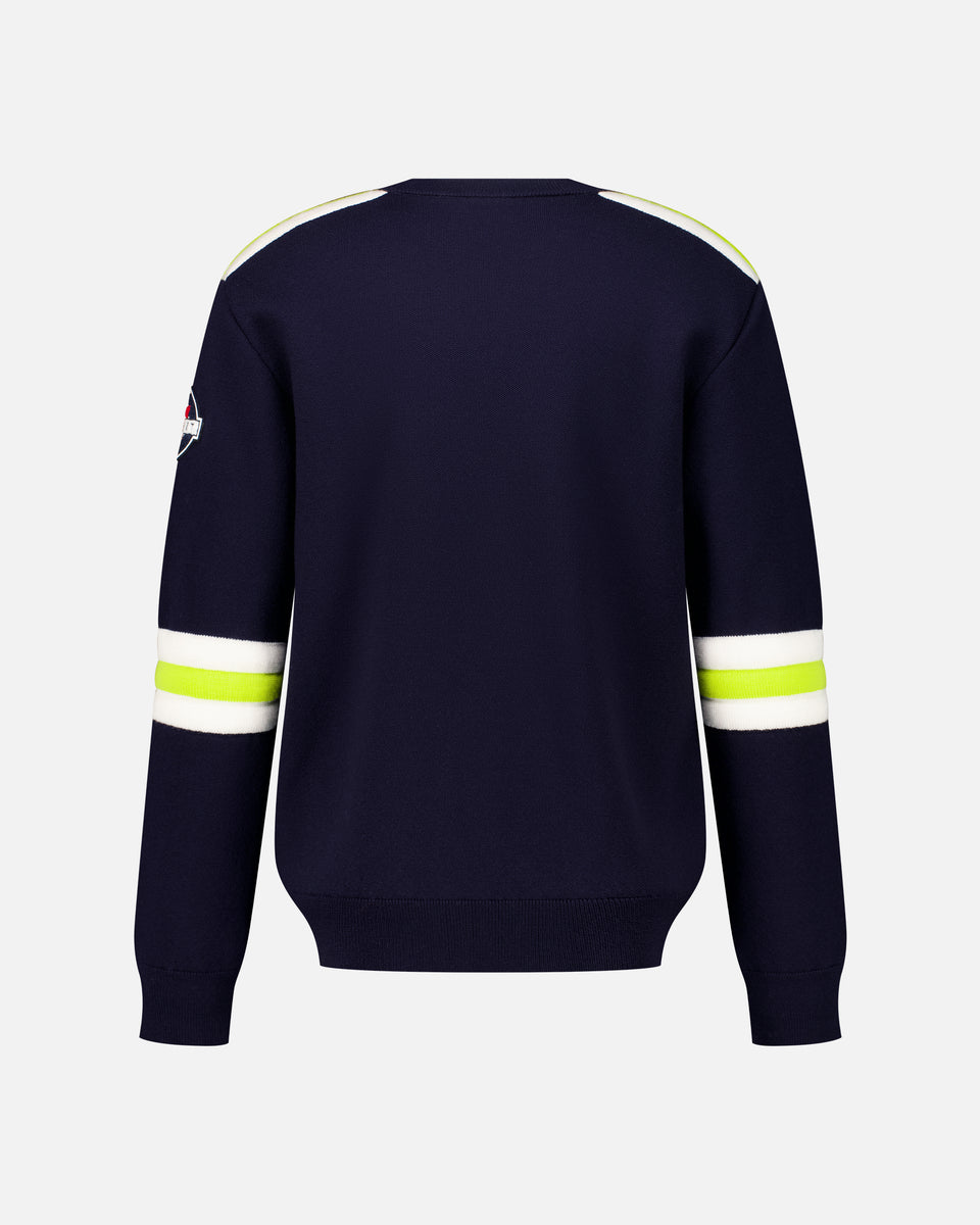 PULL HOMME MATELASSÉ BLEU MARINE