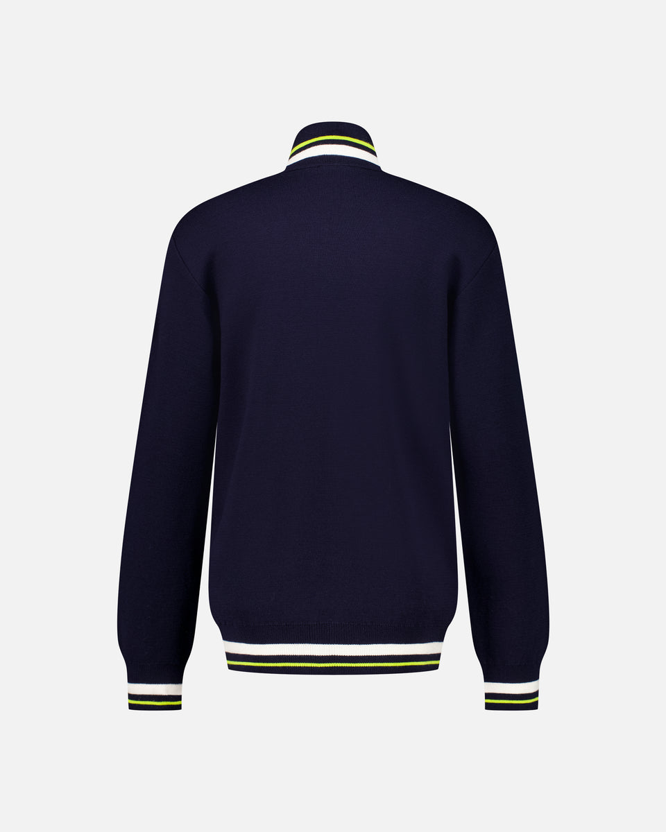 PULL HOMME ZIP BLEU MARINE