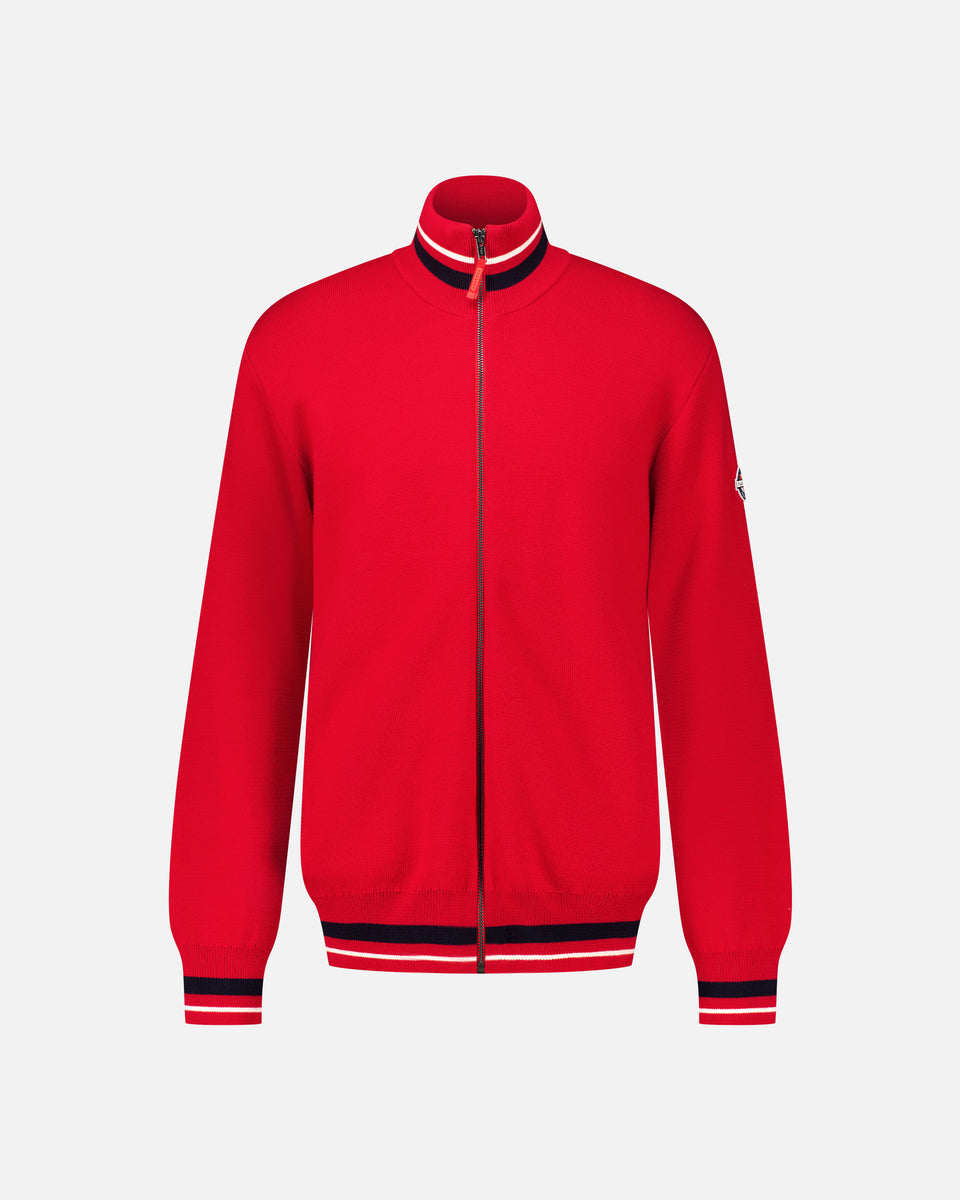 PULL ZIP HOMME ROUGE