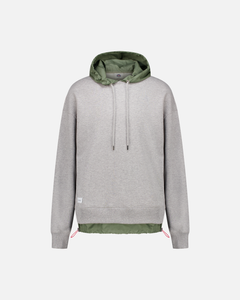 MEN'S GREY/GREEN NYLON HOOD SWEATSHIRT