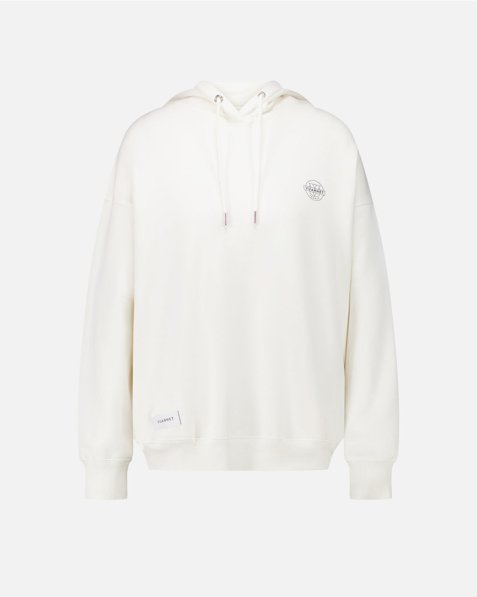WHITE HOODIE WITH LOGO WOMEN
