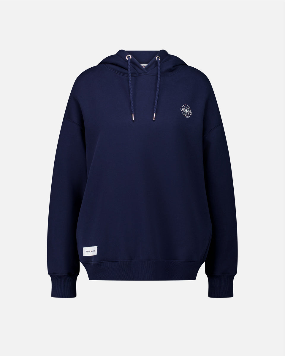 BLUE NAVY HOODIE WITH LOGO FOR WOMEN