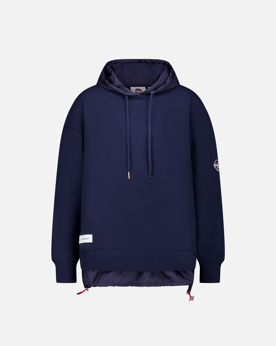 WOMEN'S NAVY NYLON HOOD SWEATSHIRT