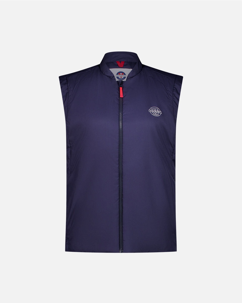 NAVY BLUE WOMEN'S RIPSTOP PADDED NO SLEEVE JACKET