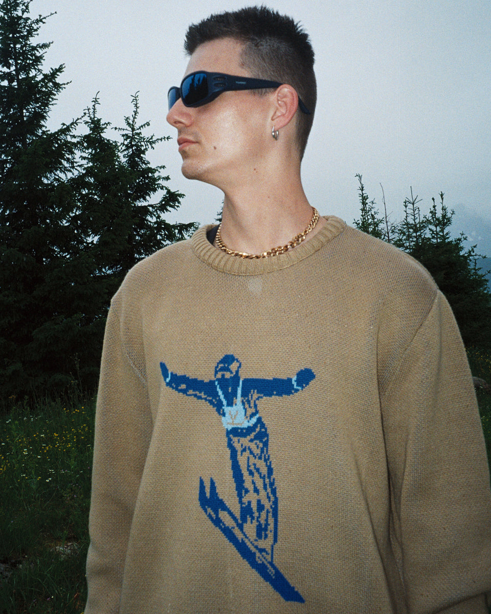 PULL SKIEUR EN MAILLE INTARSIA