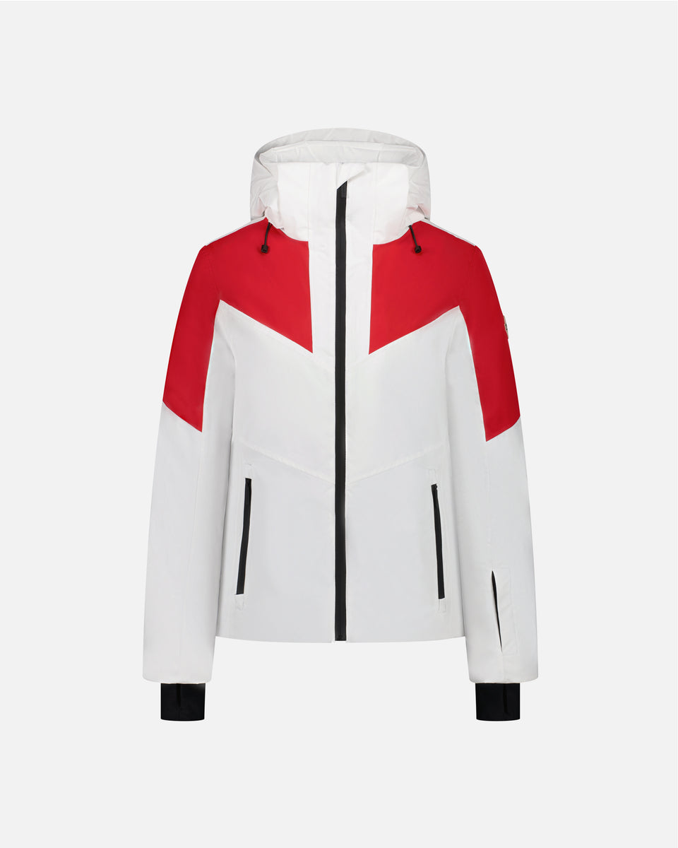 WHITE/RED SKI JACKET WOMEN SPIRE