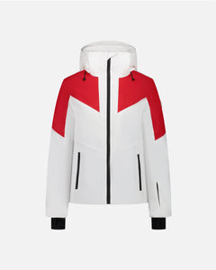 WHITE/RED SKI JACKET WOMEN SPIRE