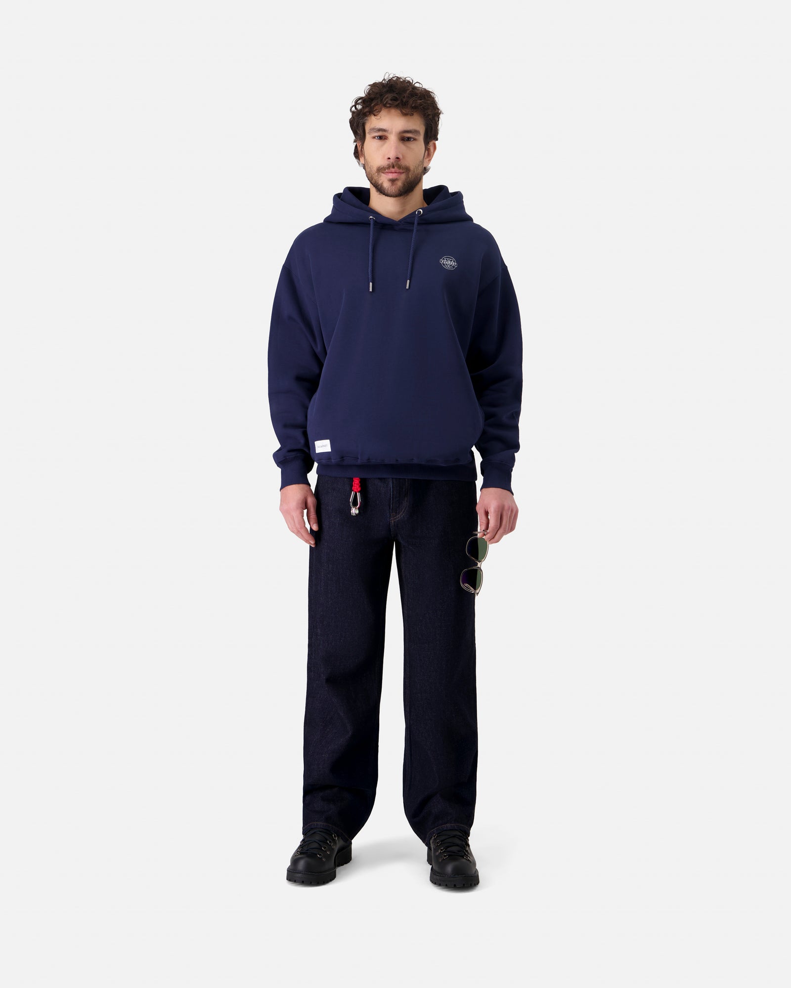 MEN'S SKIER LOGO NAVY HOODIE