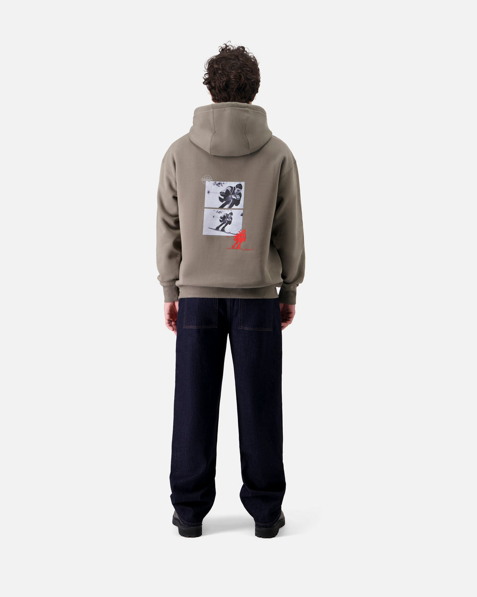 MEN'S SKIER LOGO KHAKI HOODIE
