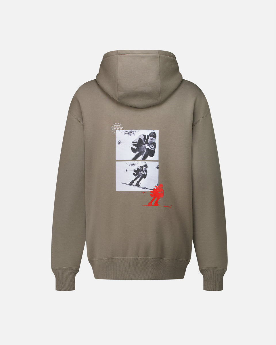 MEN'S SKIER LOGO KHAKI HOODIE