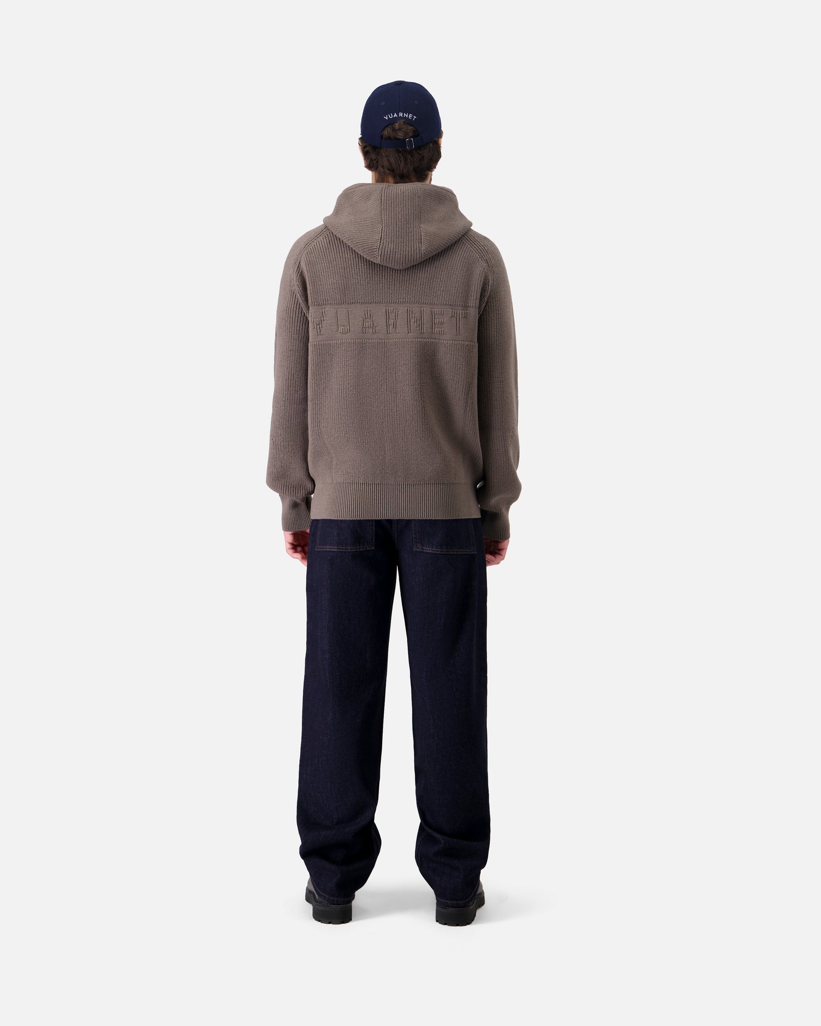 KHAKI MEN'S HOODED MERINOS JUMPER