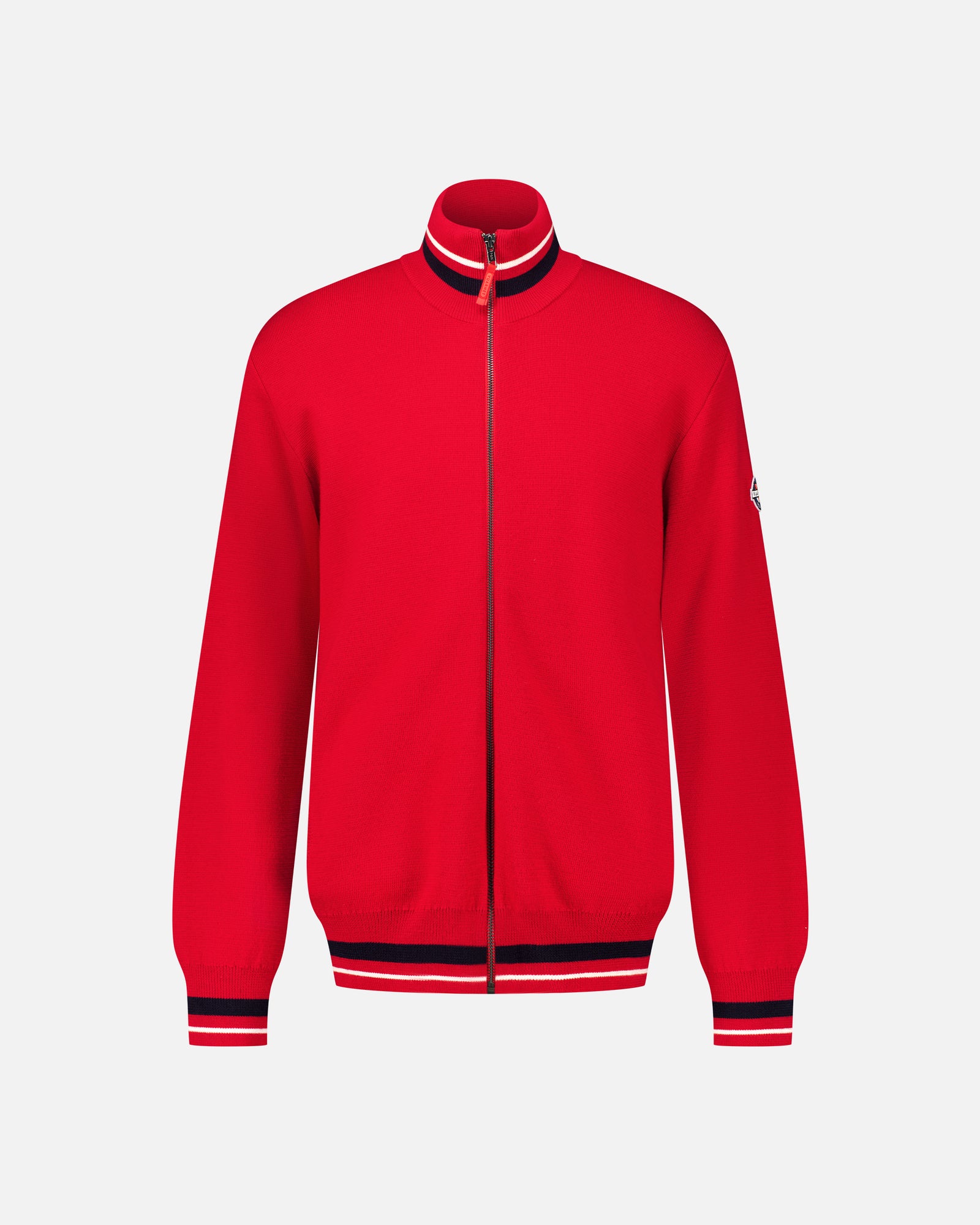 RED MEN'S ZIPPED MERINOS PULLOVER&nbsp;