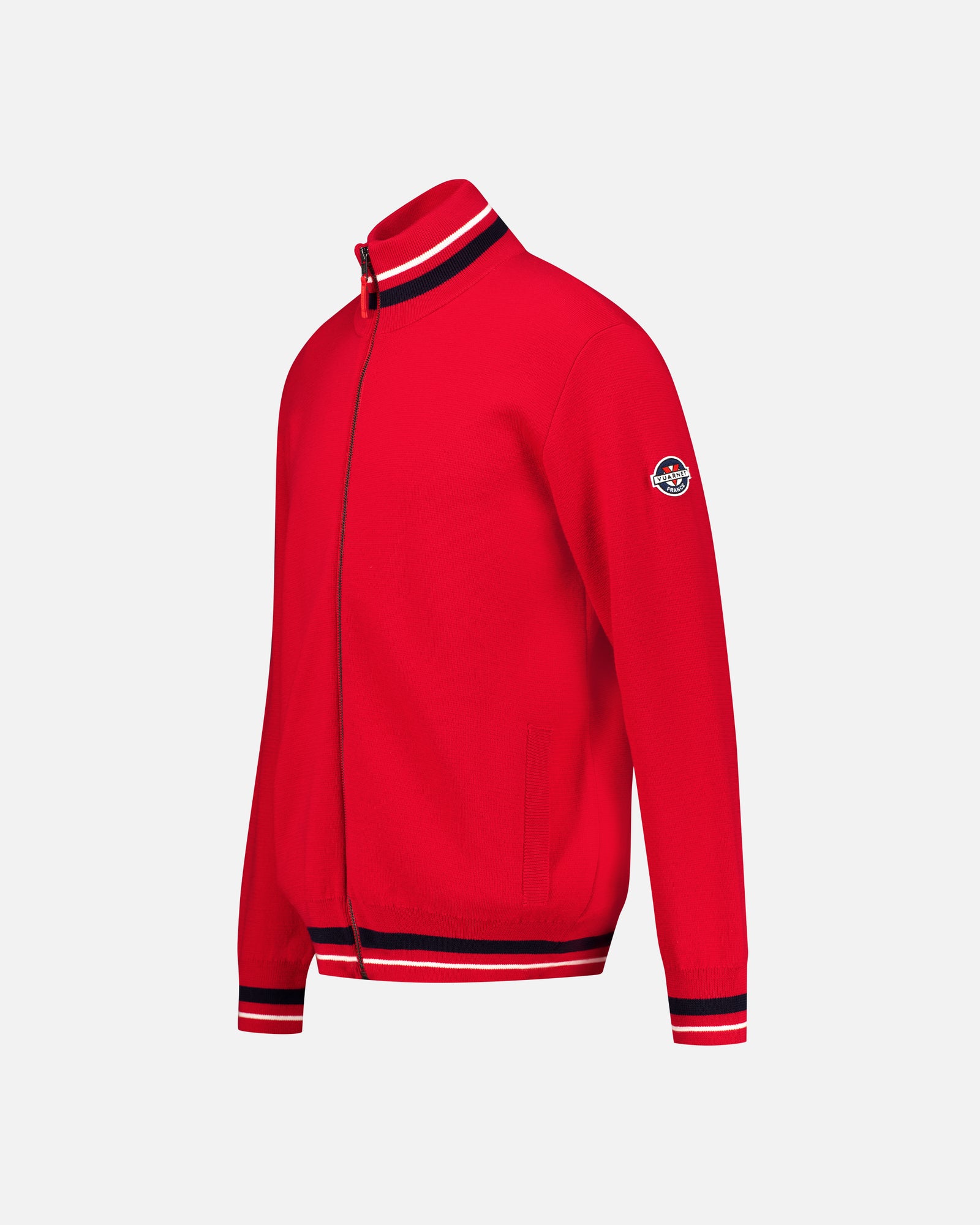 RED MEN'S ZIPPED MERINOS PULLOVER&nbsp;