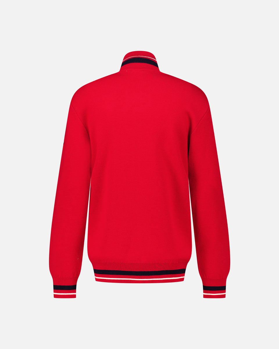 PULL ZIP HOMME ROUGE