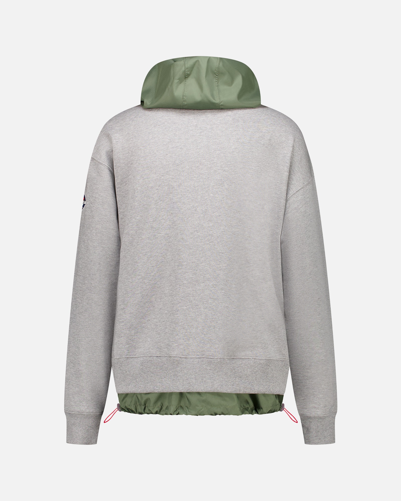 MEN'S GREY/GREEN NYLON HOOD SWEATSHIRT