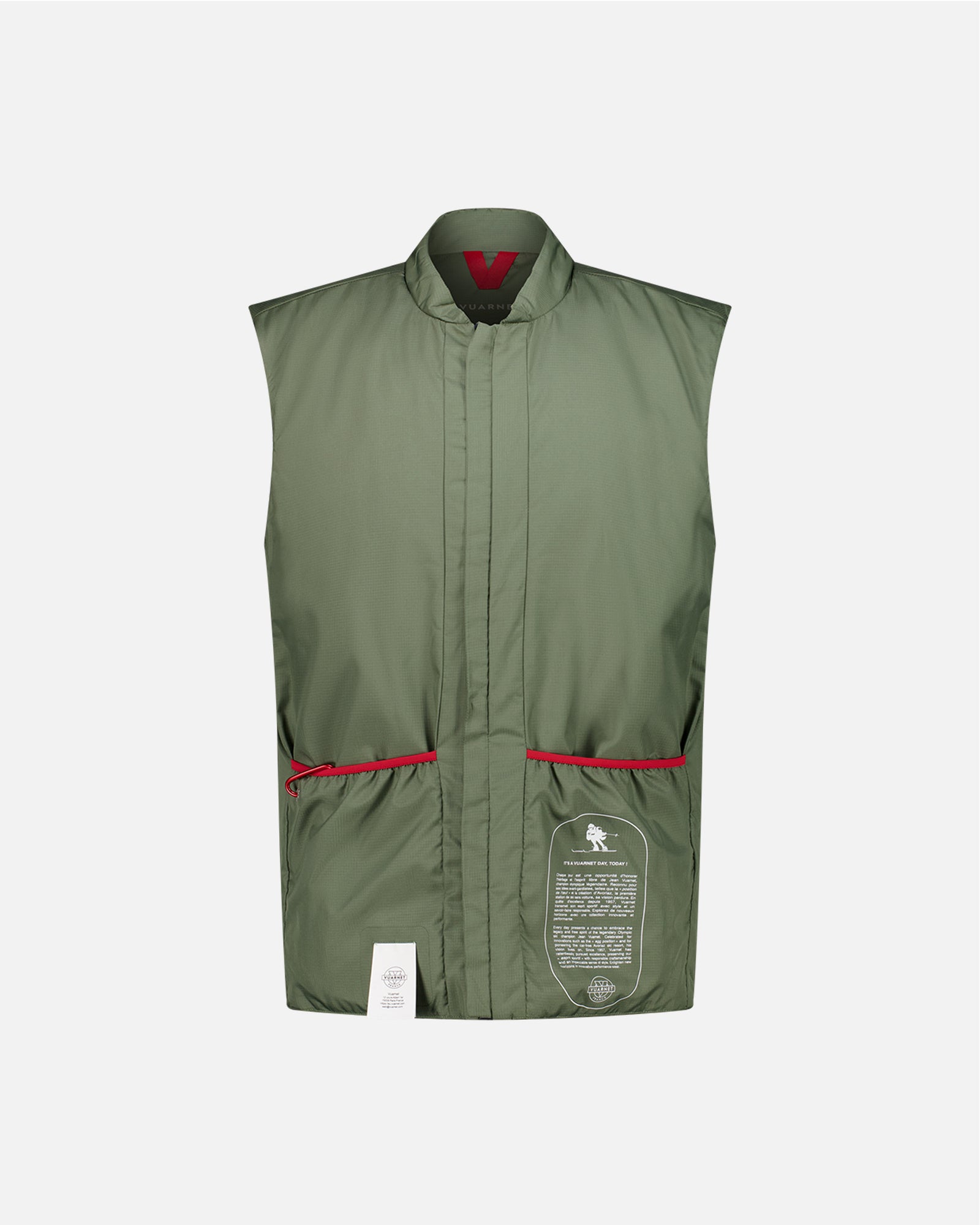 GREEN MEN'S RIPSTOP PADDED NO SLEEVE JACKET