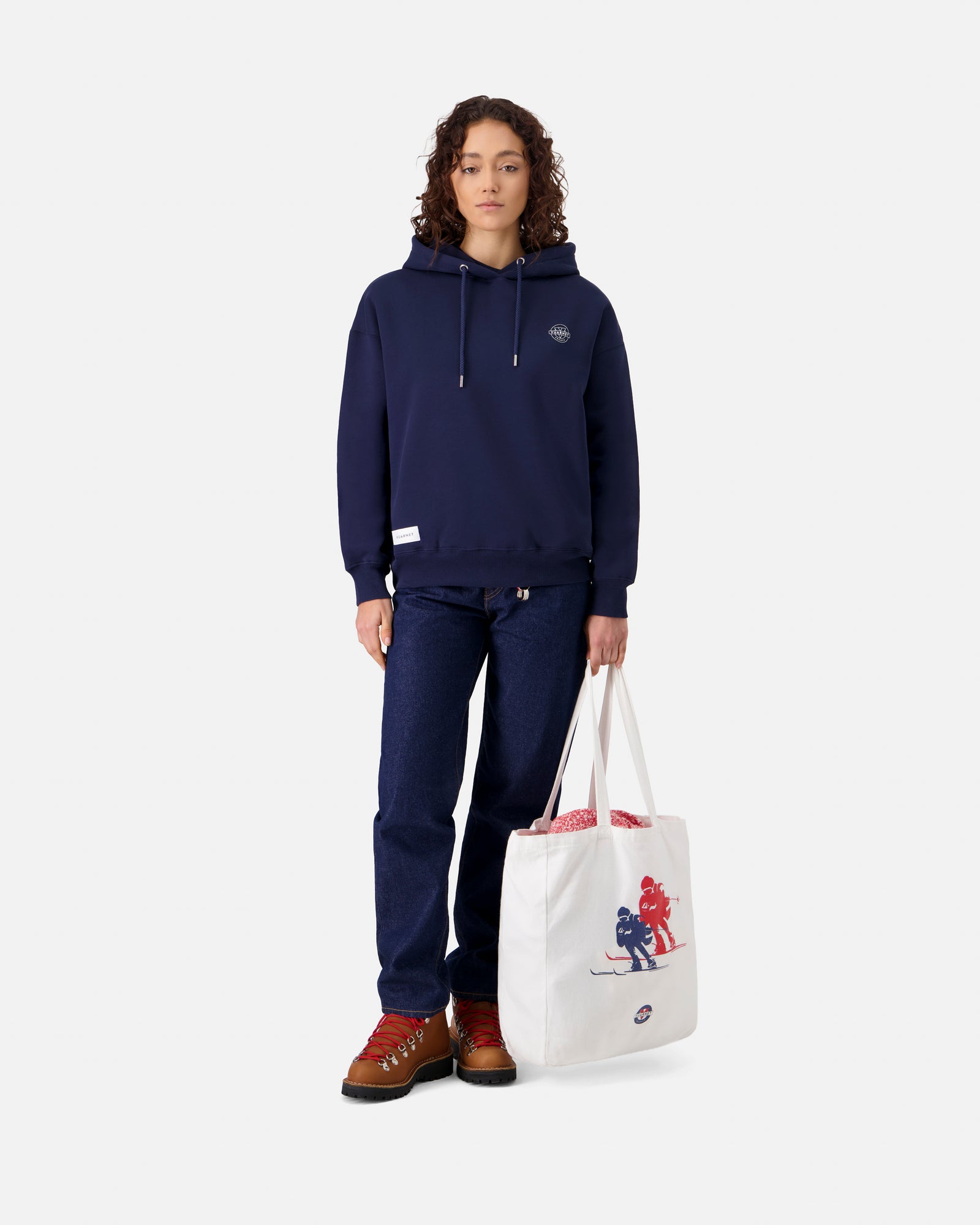 BLUE NAVY HOODIE WITH LOGO FOR WOMEN