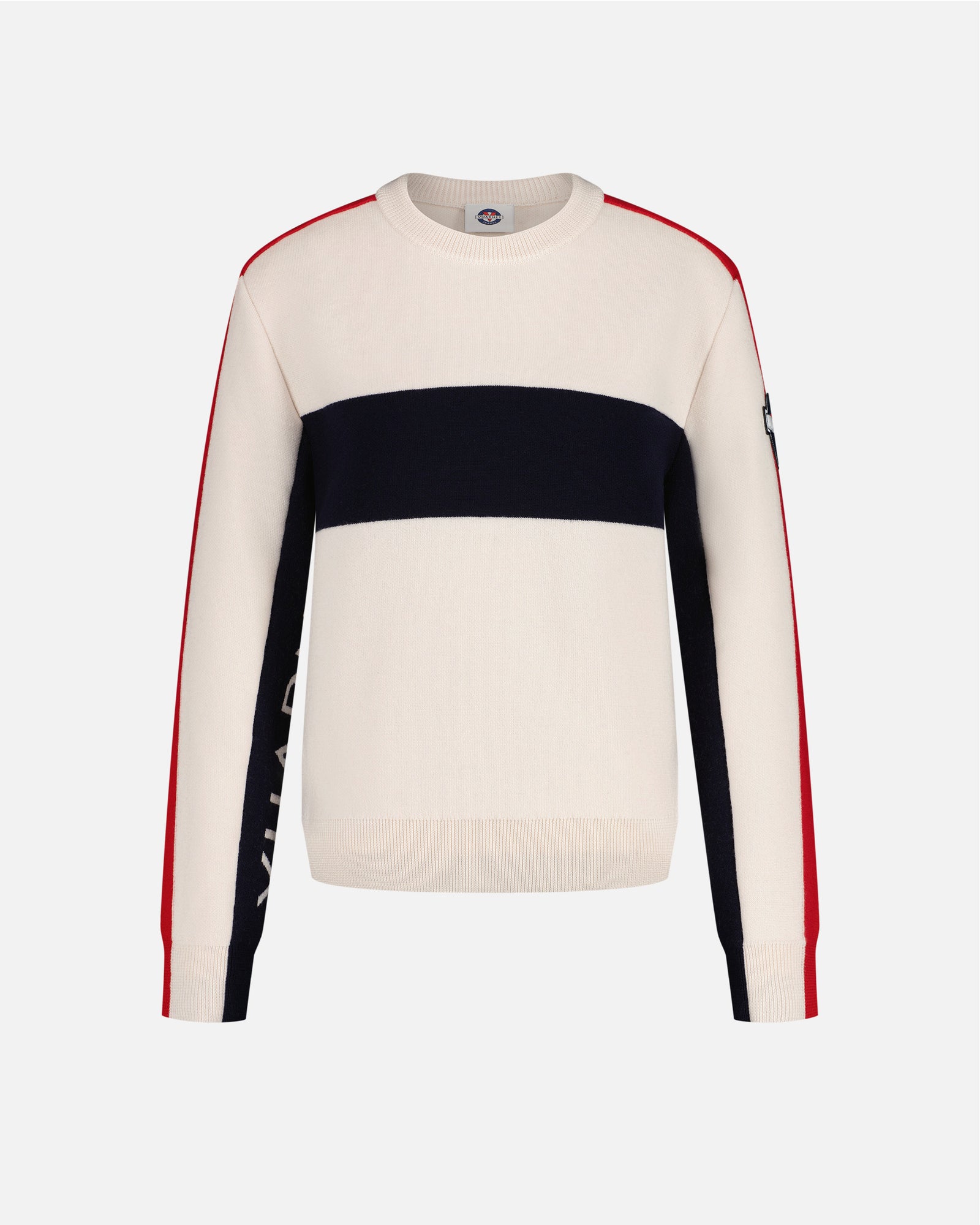 WOMEN'S RACING SWEATER ECRU/NAVY/RED