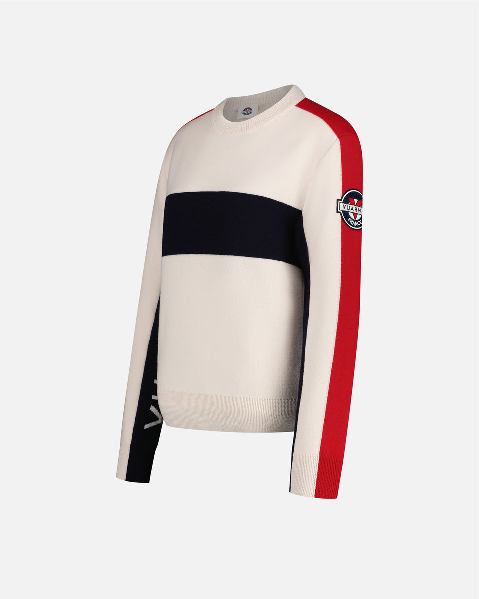 PULL RACING FEMME ÉCRU