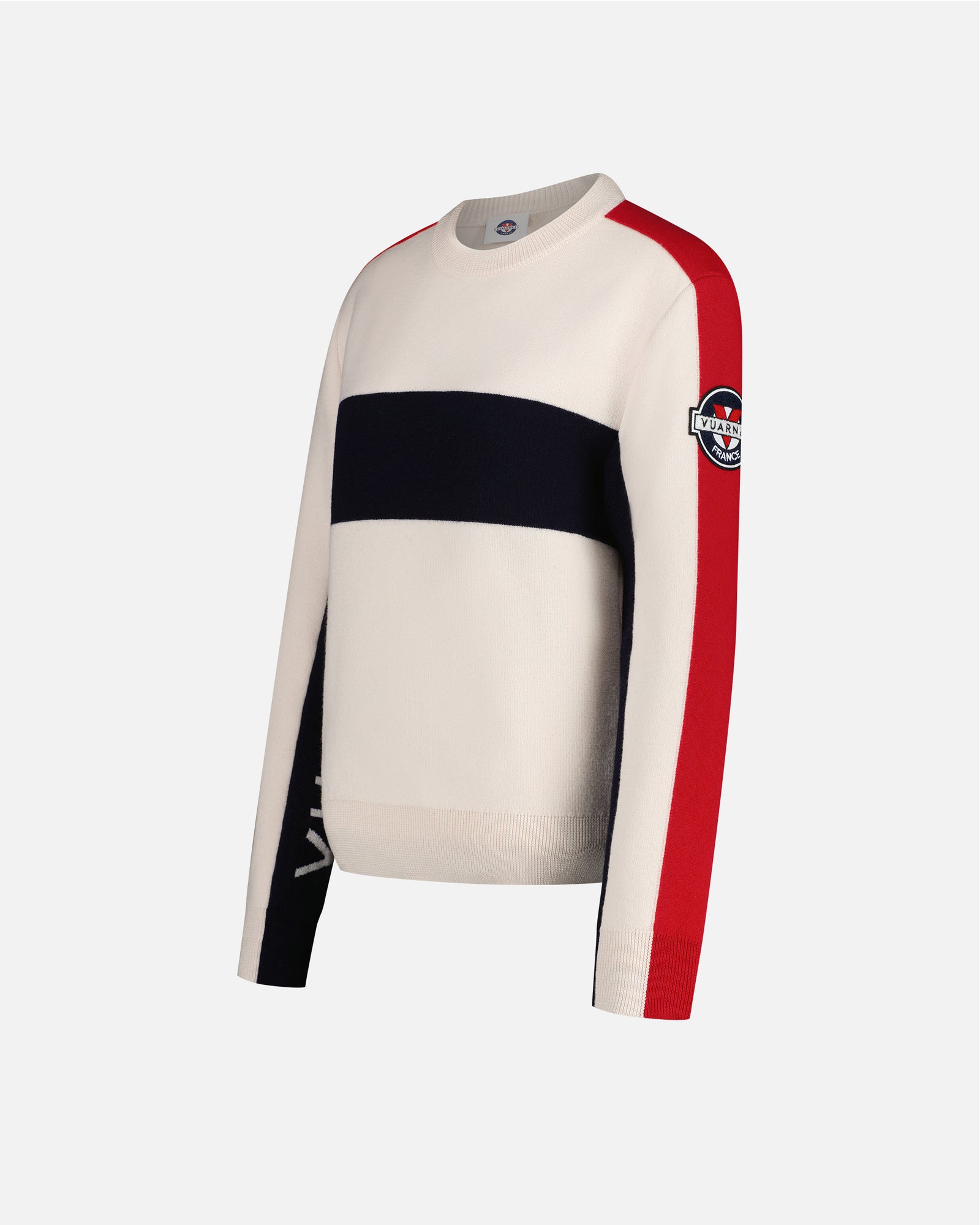 WOMEN'S RACING SWEATER ECRU/NAVY/RED