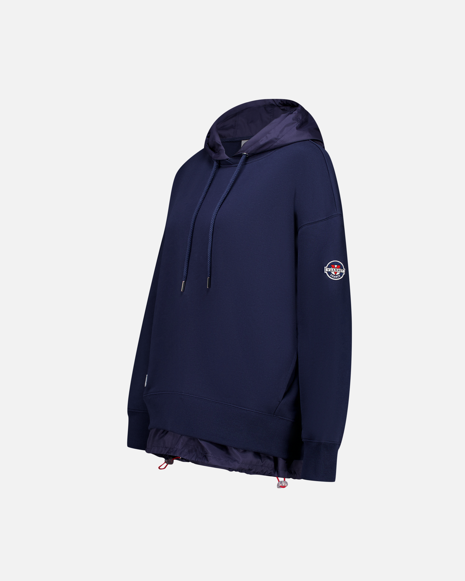 WOMEN'S NAVY NYLON HOOD SWEATSHIRT