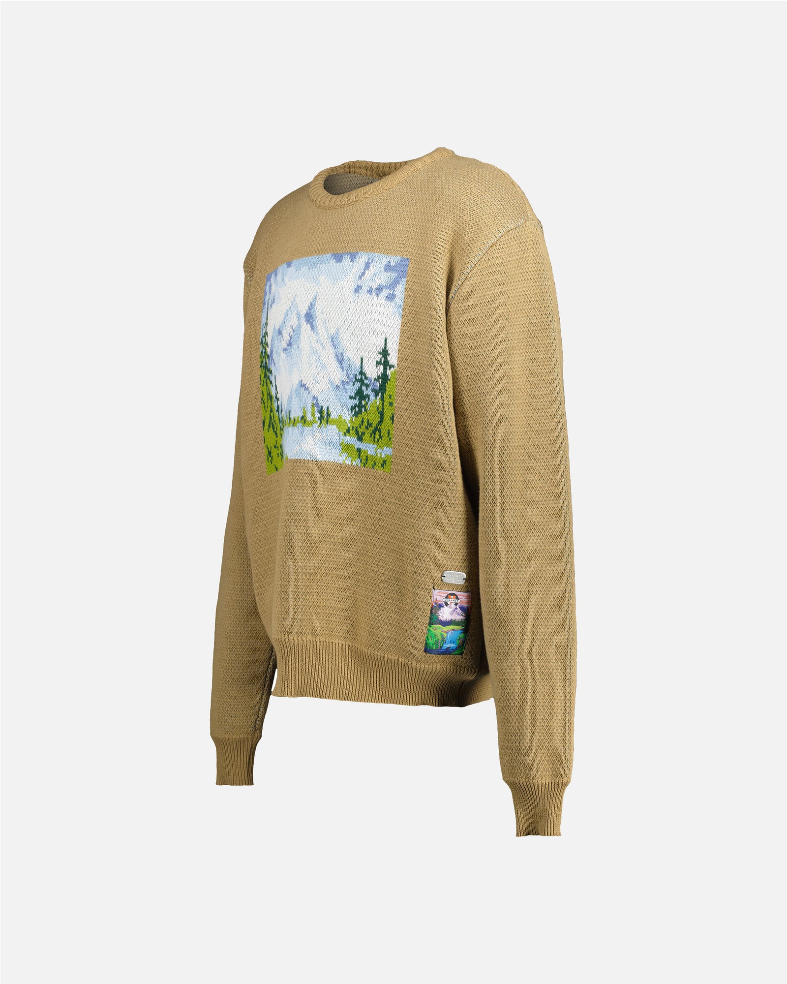 PULL PAYSAGE EN MAILLE INTARSIA
