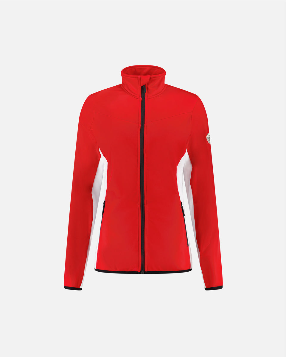 RED FLEECE JACKET WOMEN HUSKY