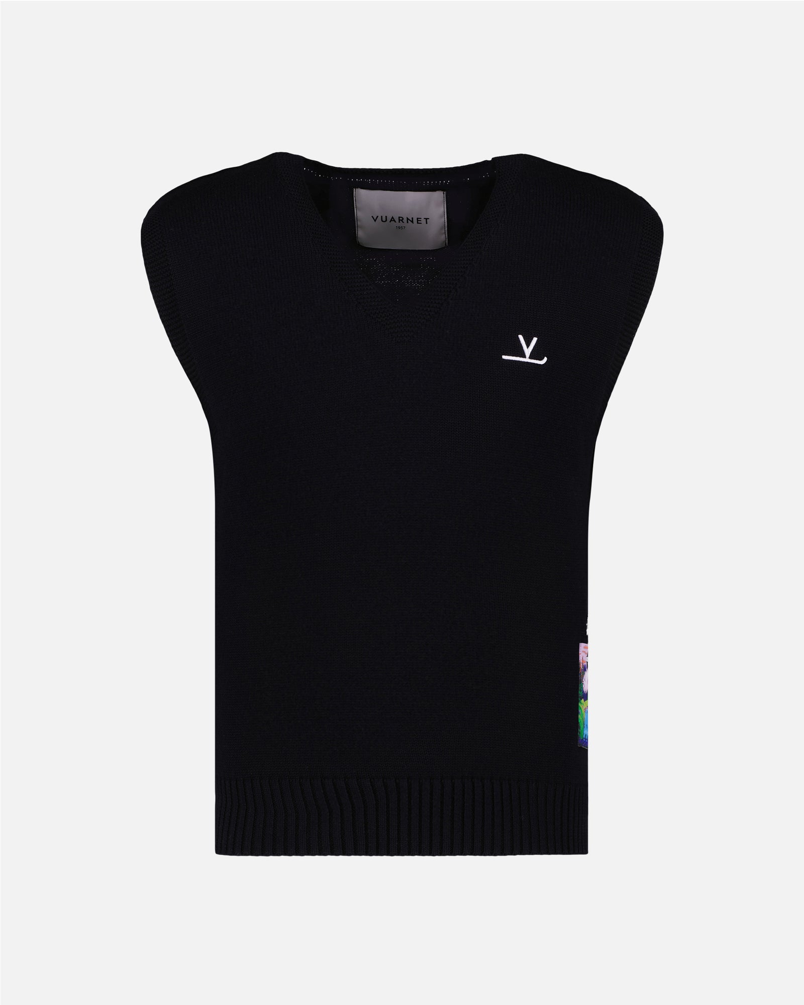 KNITTED SLEEVELESS CARDIGAN